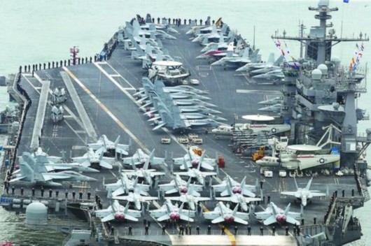 美军航母开进韩国演练占领平壤 中俄联合发声